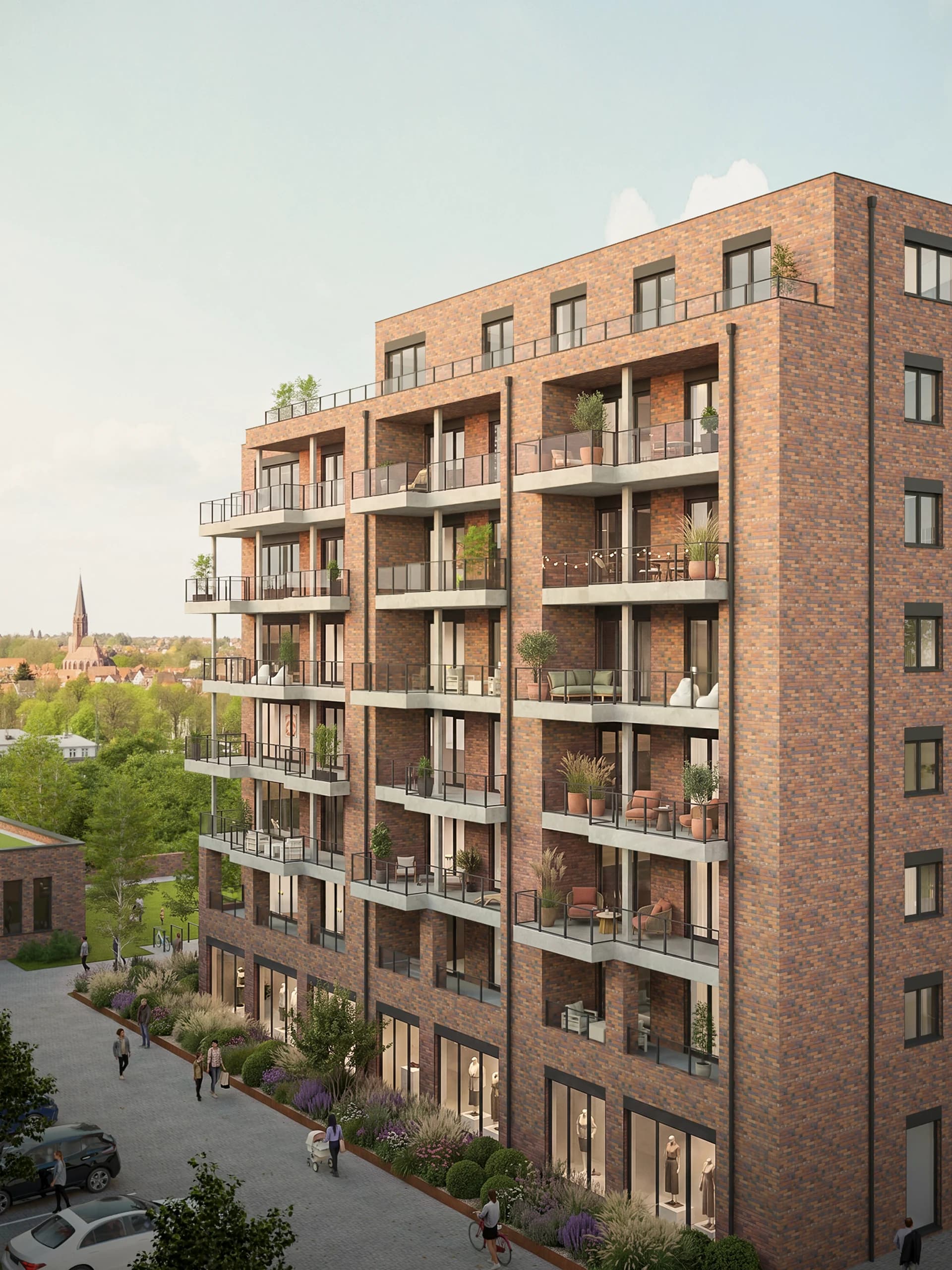 Exterior visualization Lucia Quarter Building B Sallier — architectural visualization Lüneburg